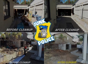 Junk Police before and after cleanout